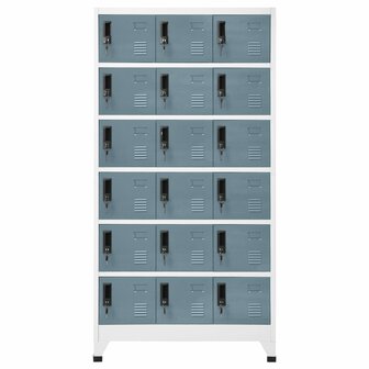 Lockerkast 90x40x180 cm staal lichtgrijs en donkergrijs 2