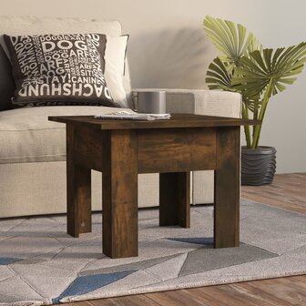 Salontafel 55x55x42 cm bewerkt hout gerookt eikenkleur 1