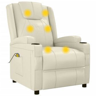 Massagestoel kunstleer cr&egrave;mewit 6