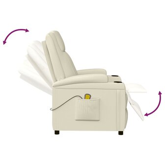 Massagestoel kunstleer cr&egrave;mewit 7