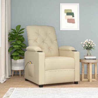 Massagestoel stof cr&egrave;mekleurig 1