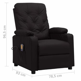 Massagestoel kunstleer zwart 8