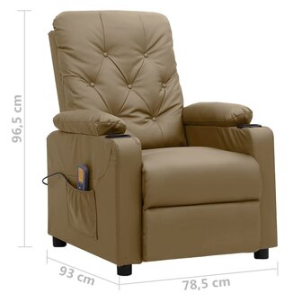 Massagestoel kunstleer cappuccinokleurig 8