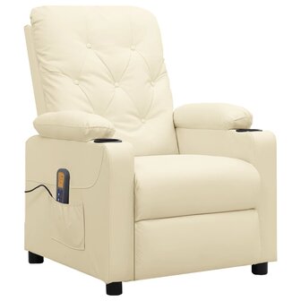 Massagestoel kunstleer cr&egrave;mekleurig 1