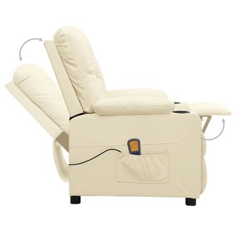 Massagestoel kunstleer cr&egrave;mekleurig 4