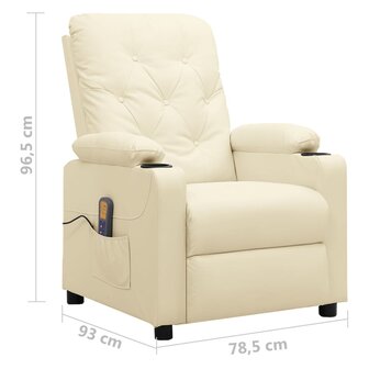 Massagestoel kunstleer cr&egrave;mekleurig 8