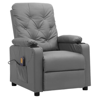 Massagestoel kunstleer grijs 1