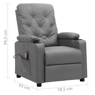 Massagestoel kunstleer grijs 8