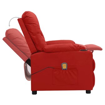 Massagestoel kunstleer wijnrood 4