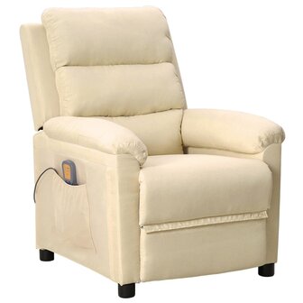 Massagestoel stof cr&egrave;mekleurig 1