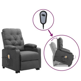 Sta-op-massagestoel stof lichtgrijs 1