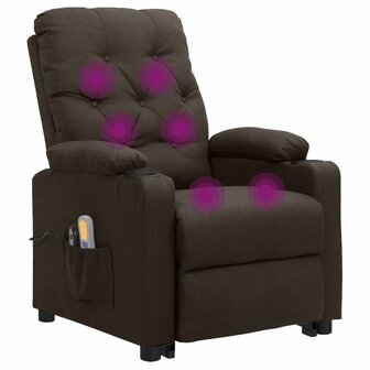 Sta-op-massagestoel stof donkerbruin 6