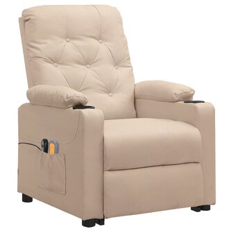Sta-op-massagestoel stof cr&egrave;mekleurig 2