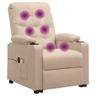 Sta-op-massagestoel stof cr&egrave;mekleurig 6
