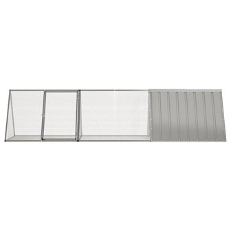 Konijnenhok 302,5x80,5x71 cm gegalvaniseerd staal grijs 3