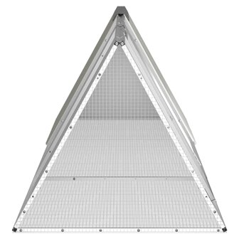 Konijnenhok 302,5x80,5x71 cm gegalvaniseerd staal grijs 4