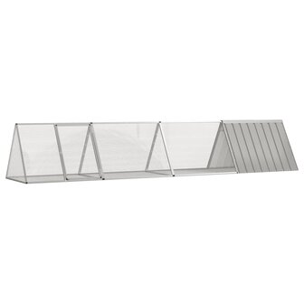 Konijnenhok 403,5x80,5x71 cm gegalvaniseerd staal grijs 1
