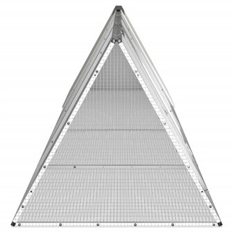 Konijnenhok 403,5x80,5x71 cm gegalvaniseerd staal grijs 4
