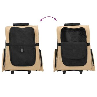 Huisdierentrolley 3-in-1 48x32x57 cm oxford stof zandkleurig 8