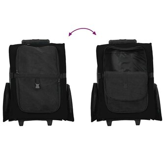 Huisdierentrolley 3-in-1 48x32x57 cm oxford stof zwart 8