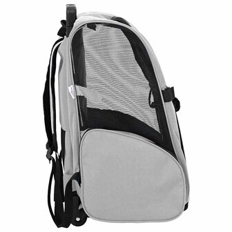 Huisdierentrolley 3-in-1 48x32x57 cm oxford stof grijs 4