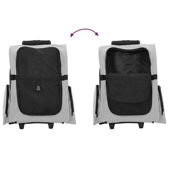 Huisdierentrolley 3-in-1 48x32x57 cm oxford stof grijs 8