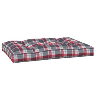 Palletkussen 120x80x12 cm stof ruitpatroon rood 2
