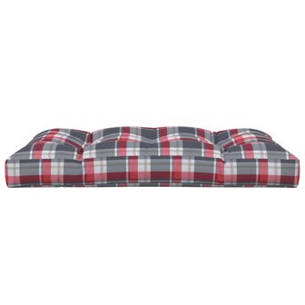 Palletkussen 120x80x12 cm stof ruitpatroon rood 4