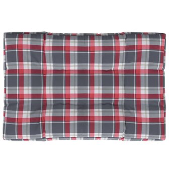 Palletkussen 120x80x12 cm stof ruitpatroon rood 6