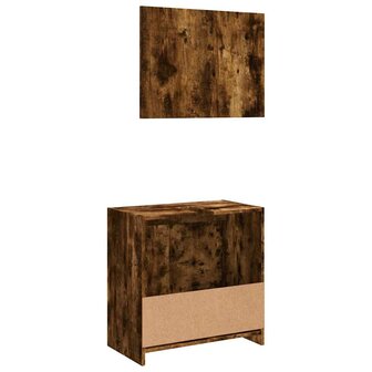 2-delige Badkamermeubelset bewerkt hout gerookt eikenkleurig 7