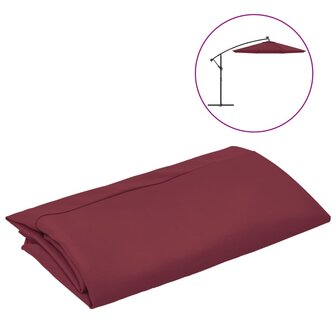 Vervangingsdoek voor zweefparasol 350 cm bordeauxrood 2