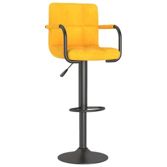 Barkruk fluweel mosterdgeel 2
