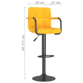 Barkruk fluweel mosterdgeel 8