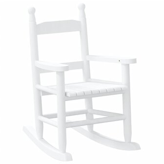 Schommelstoelen 2 st voor kinderen massief populierenhout wit 3