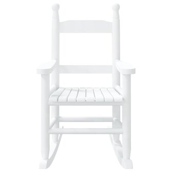 Schommelstoelen 2 st voor kinderen massief populierenhout wit 4