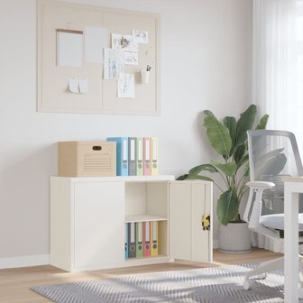 Archiefkast 90x40x70 cm staal wit 1