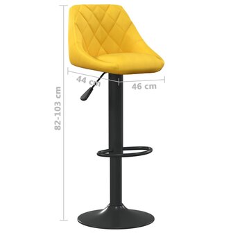 Barkruk fluweel mosterdgeel 8