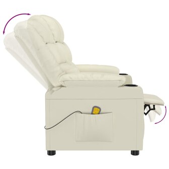 Massagestoel kunstleer cr&egrave;mekleurig 6