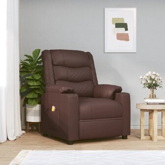 Massagestoel kunstleer bruin 1