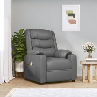 Massagestoel kunstleer grijs 1