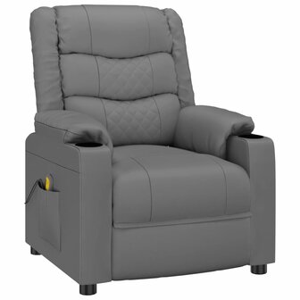 Massagestoel kunstleer grijs 2