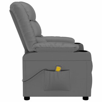 Massagestoel kunstleer grijs 4