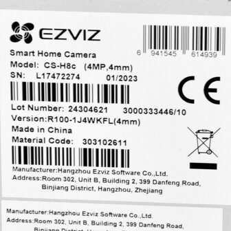 Beveiligingscamera Ezviz CS-H8C-R100-1J4WKFL 4MM 2