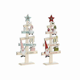 Kerstboom DKD Home Decor Rood Roze Hout 17,5 x 5 x 38 cm (2 Stuks) 1