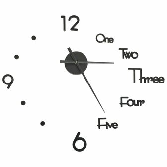 3D-wandklok modern XXL 100 cm zwart 2