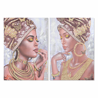 Schilderij Home ESPRIT Koloniaal Afrikaanse 70 x 3 x 100 cm (2 Stuks) 1