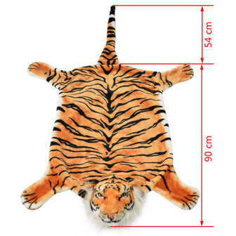 Tijgervloerkleed pluche 144 cm bruin 4