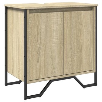 Wastafelkast 60x35x60 cm bewerkt hout sonoma eikenkleurig 2