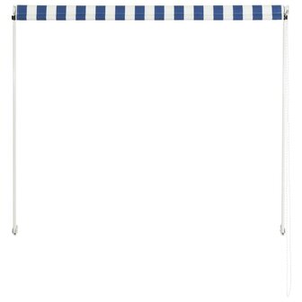 Luifel uittrekbaar 100x150 cm blauw en wit 5