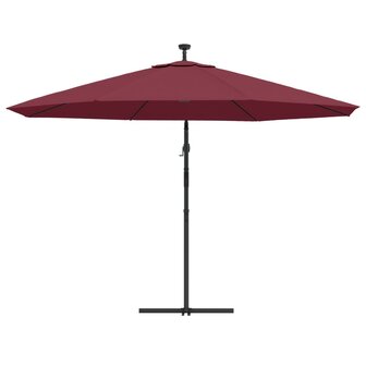 Zweefparasol met LED-verlichting 350 cm bordeauxrood 7